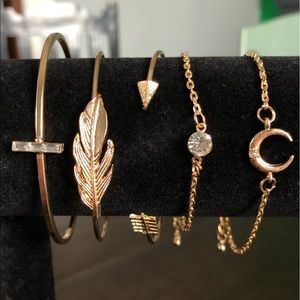 Set of five bracelets